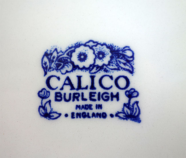 イギリス製 Burleigh バーレイ社 Blue Calico ブルーキャリコ プレート Lサイズ 26.5cm お皿 皿 大皿 洋食器 英国食器 テーブルウエア 花柄