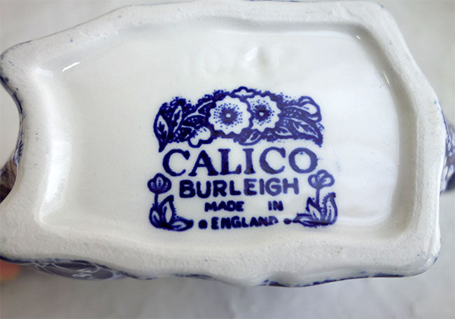 イギリス製 Burleigh バーレイ社 Blue Calico ブルーキャリコ カウクリーマー クリーマー ミルク入れ クリーマージャグ 洋食器 おしゃれ ※キフトボックス入り