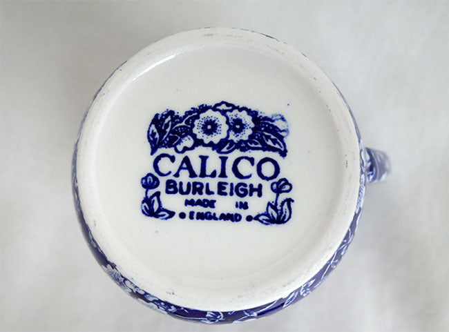 イギリス製 Burleigh バーレイ社 Blue Calico ブルーキャリコ サンドリガムマグ マグカップ マグ 洋食器 英国食器 テーブルウエア 花柄 ブルー※ギフトボックス別売り