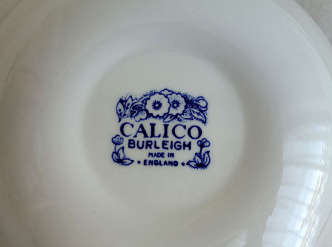 イギリス製 Burleigh バーレイ社 Blue Calico ブルーキャリコ スープボウル ボウル 深皿 シリアルボウル サラダボウル 洋食器 英国食器 テーブルウエア おしゃれ
