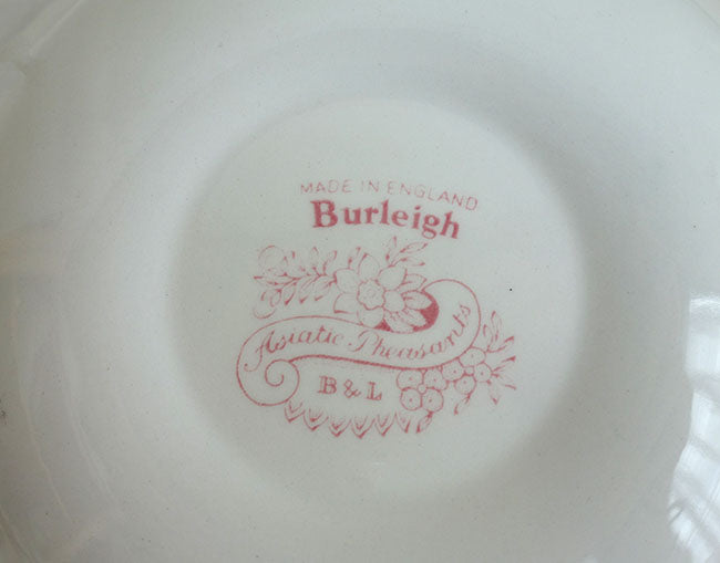 イギリス製 Burleigh バーレイ社 Pink Asiatic Pheasants ピンクアジアティックフェザンツ スープボウル サラダボウル ボウル 深皿 洋食器 英国食器 テーブルウエア おしゃれ