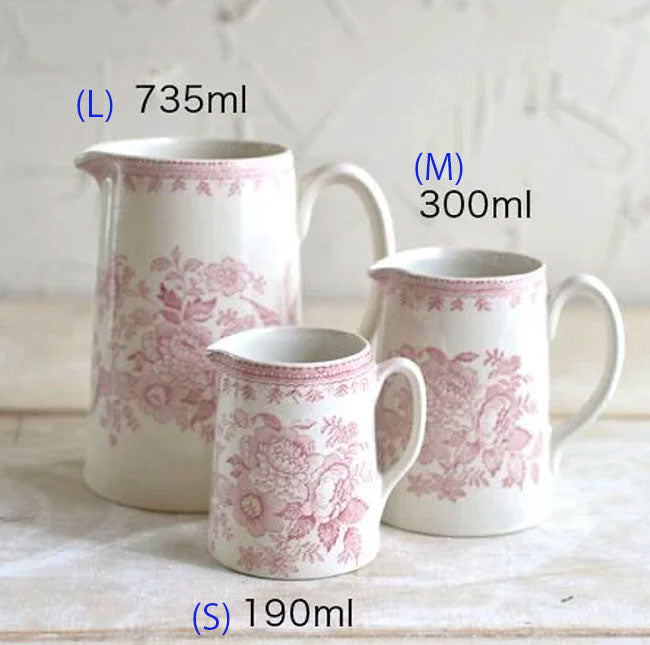 イギリス製 Burleigh バーレイ社 Pink Asiatic Pheasants ピンクアジアティックフェザンツ タンカードジャグ Lサイズ(735ml) ジャグ ピッチャー 水差し ミルク入れ 洋食器 英国食器 テーブルウエア おしゃれ