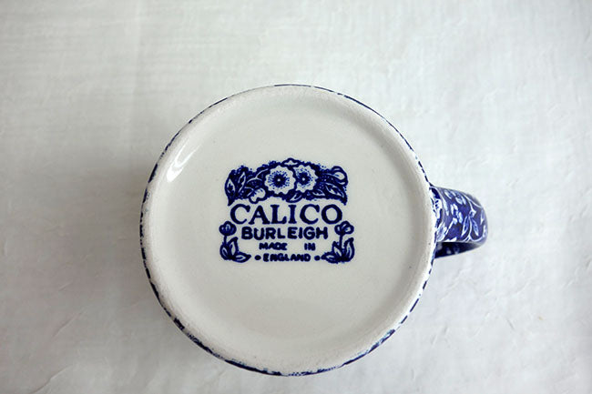 イギリス製　Burleigh バーレイ社　Blue Calico　 ブルーキャリコ　マグカップ　 マグ　洋食器　英国食器　テーブルウエア　 ※ギフトボックス別売り