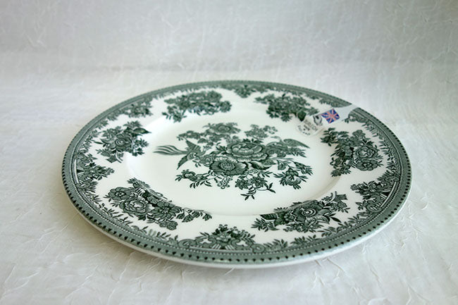 イギリス製　Burleigh バーレイ社　Green Asiatic Pheasants グリーンアジアティックフェザンツ　プレート　22cm　 皿　お皿　洋食器　花柄　おしゃれ