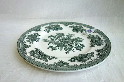 イギリス製　Burleigh バーレイ社　Green Asiatic Pheasants グリーンアジアティックフェザンツ　プレート　22cm　 皿　お皿　洋食器　花柄　おしゃれ
