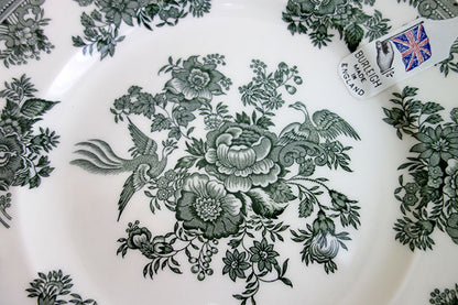 イギリス製　Burleigh バーレイ社　Green Asiatic Pheasants グリーンアジアティックフェザンツ　プレート　22cm　 皿　お皿　洋食器　花柄　おしゃれ