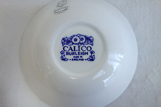 イギリス製　Burleigh バーレイ社 Blue Calico　ブルーキャリコ　シリアルボウル サラダボウル　ボウル　深皿