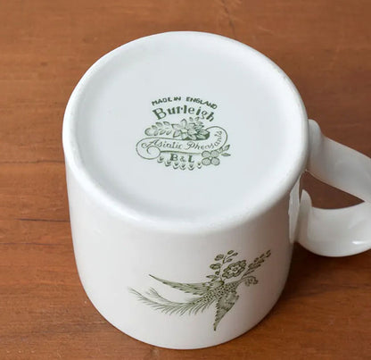 イギリス製 Burleigh バーレイ社 Green Asiatic Pheasants グリーンアジアティックフェザンツ　マグカップ マグ 洋食器 英国食器 テーブルウエア 花柄 おしゃれ ※ギフトボックス別売り