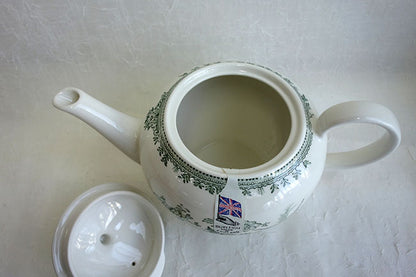 イギリス製　Burleigh バーレイ社 グリーンアジアティックフェザンツ ティーポット　Lサイズ（3～4人分）