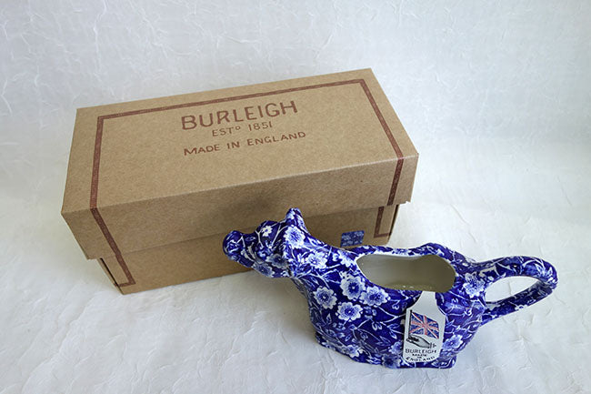 イギリス製　Burleigh バーレイ社　Blue Calico　 ブルーキャリコ　カウクリーマー　 クリーマー　ミルク入れ　クリーマージャグ　洋食器　おしゃれ ※キフトボックス入り