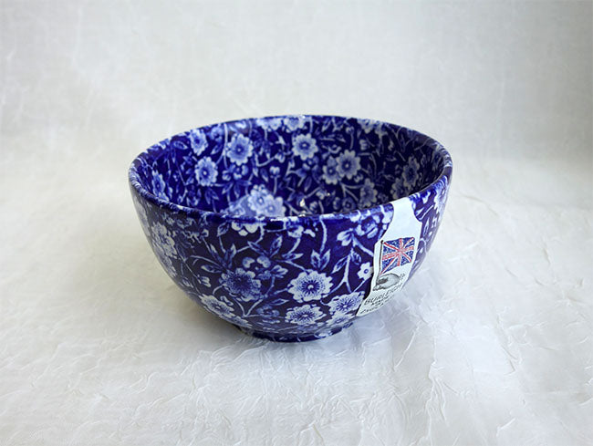 イギリス製　Burleigh バーレイ社　Blue Calico ブルーキャリコ　シュガーボウル　Lサイズ サラダボウル　ボウル　洋食器　英国食器　テーブルウエア