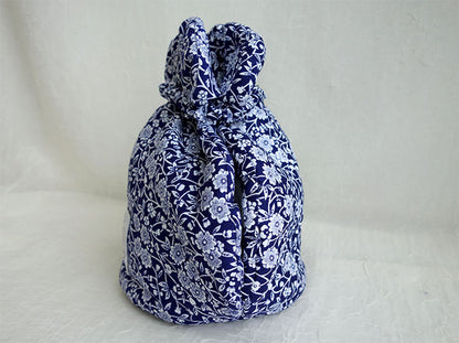 Burleigh バーレイ社　Blue Calico ブルーキャリコ　オープントップティーコージー　 ティーポットカバー　保温　キッチンファブリック　花柄