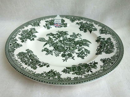 イギリス製　Burleigh バーレイ社　Green Asiatic Pheasants グリーンアジアティックフェザンツ　プレート 25.5cm 大皿　お皿　皿　洋食器　英国食器　テーブルウエア　花柄