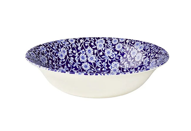 イギリス製　Burleigh バーレイ社　Blue Calico　 ブルーキャリコ　スープボウル　ボウル　深皿　 シリアルボウル　サラダボウル　洋食器　英国食器　テーブルウエア　おしゃれ