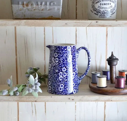 イギリス製　Burleigh バーレイ社　Blue Calico　 ブルーキャリコ　タンカートジャグ　Lサイズ（735ml） ジャグ　ミルク入れ　ミルクポット　洋食器　英国食器　テーブルウエア