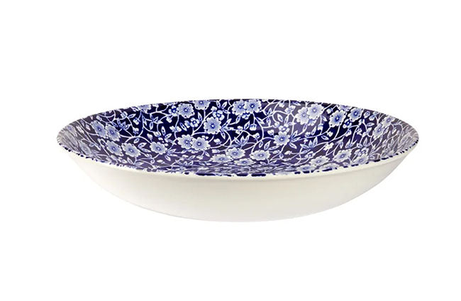 イギリス製　Burleigh バーレイ社　Blue Calico　 ブルーキャリコ　パスタプレート　皿　お皿　 プレート　洋食器　英国食器　テーブルウエア